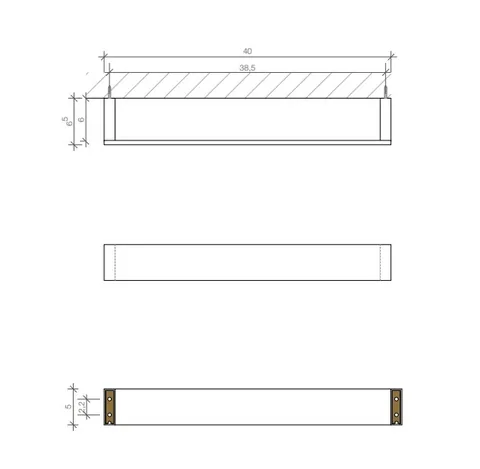 Полотенцедержатель, Decor Walther, BRICK, BK HTE40, шгв 400*65*50, цвет-хром — изображение 1