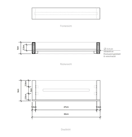 Полка, Decor Walther, BRICK, BK DA30, шгв 300*90*50, цвет-хром — изображение 1