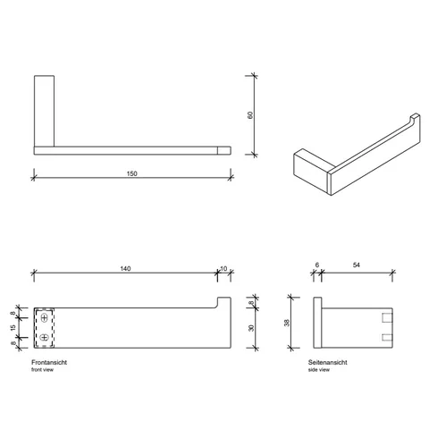 Бумагодержатель, Decor Walther, Contract, шгв 150*60*40, цвет-черный матовый — изображение 1