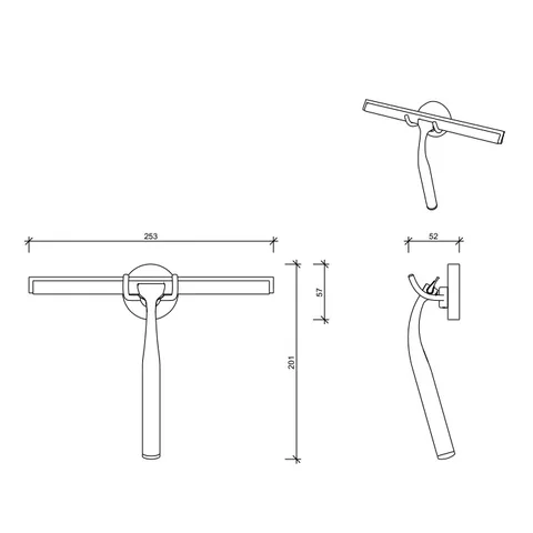 Стеклоочиститель, Decor Walther, QUICK, ширина, мм-250, глубина, мм-30, высота, мм-165, цвет-золото — изображение 1
