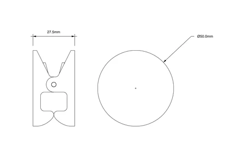 Крючок, Decor Walther, PINCH R/M, шгв 50*27.5*50, цвет-золото матовое — изображение 1