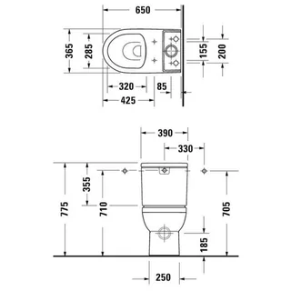 Сливной бачок, Duravit, Durastyle, шгв 390*170*355, цвет-белый — изображение 1