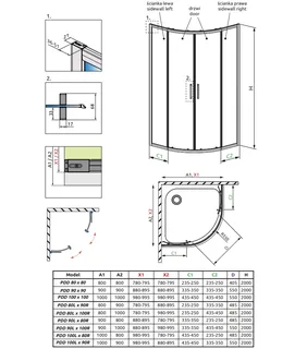 Неподвижная стенка, Radaway, Premium Pro PDD, комплект, шв 900*900*2000, черный, цвет стекла-прозрачный, Easy Clean — изображение 1