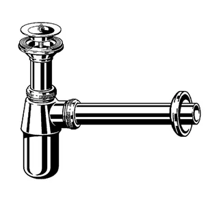 Сифон, Viega, для раковины, бутылочный, DN 32, G 1 1/4", цвет-хром — изображение 1