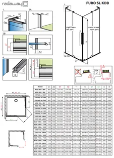 Дверь, Radaway, Furo SL, шв 900*2000, петли-справа, чёрный матовый, цвет стекла-прозрачный, Easy Clean — изображение 1
