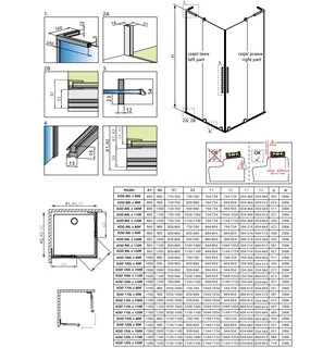 Дверь, Radaway, Furo SL KDD, шв 1000*2000, петли-слева, черный, цвет стекла-прозрачный, Easy Clean — изображение 1