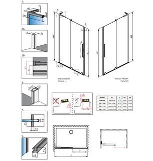 Дверь, Radaway, Furo SL DWJ, шв 572*2000, петли-справа, хром, цвет стекла-прозрачный, Easy Clean — изображение 1