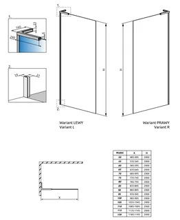 Душевая перегородка, Radaway, Modo SL II White, правосторонняя, шв 900*2000, белый матовый, цвет стекла-прозрачный, Easy Clean — изображение 1