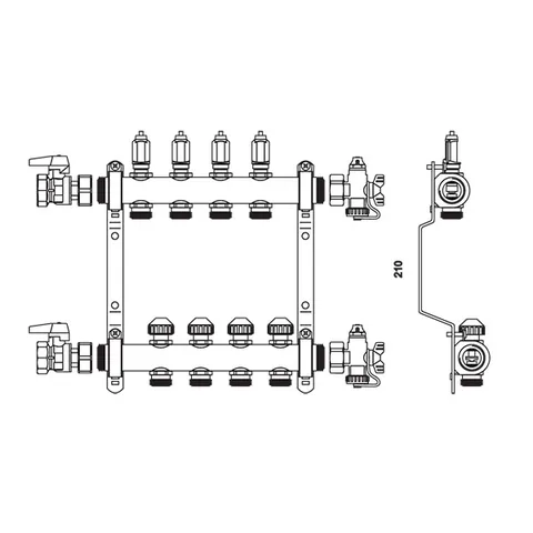 Коллектор, 1", HKV-D 10, выход-3/4" ЕК, нержавеющая сталь — изображение 1