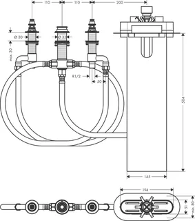 Внутренняя часть, Hansgrohe, sBox, для смесителя для ванны — изображение 1