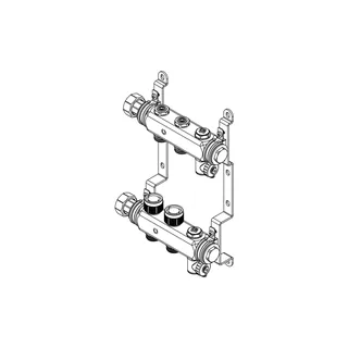Гребенка, Multidis SHR, 2 выхода, 1"x 3/4" ЕК, PN 10, нержавеющая сталь, с регулирующими вентильными вставками — изображение 1