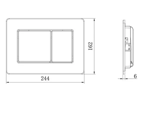 Панель смыва, РЕХАУ, NOVA QUAD STEEL, для унитаза, шгв 244*6*162, с прямоугольными клавишами, нержавеющая сталь, цвет-черный матовый — изображение 1