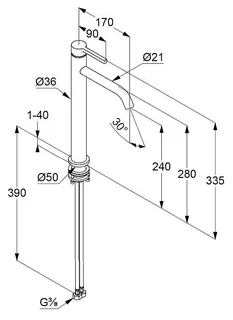 Смеситель для раковины, Kludi, Nova Fonte Pura, цвет-белый матовый — изображение 1
