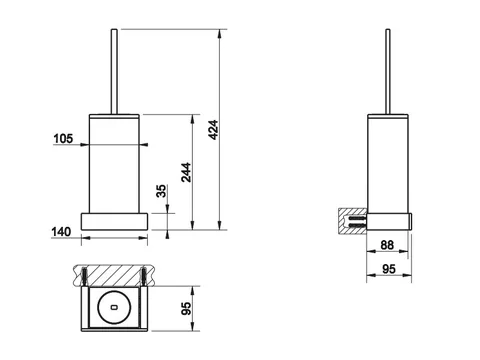 Ёршик, Gessi, Rettangolo, шгв 271*95*424, цвет-Finox — изображение 1