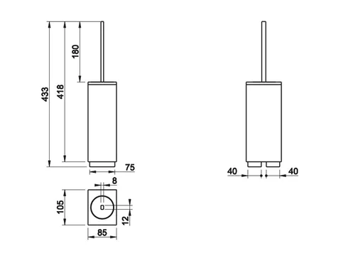 Ёршик, Gessi, Rettangolo, шгв 105*85*433, цвет-Finox — изображение 1