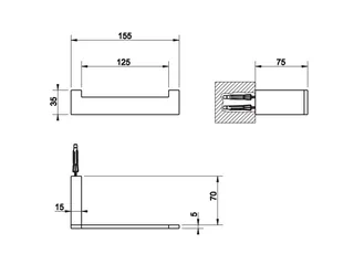 Бумагодержатель, Gessi, Rettangolo, шгв 155*75*35, цвет-Finox — изображение 1