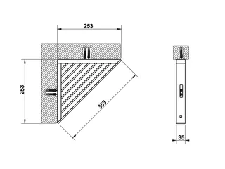 Полка, Gessi, шгв 353*253*35, цвет-Finox Brushed Nickel — изображение 1