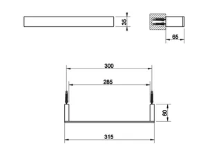 Полотенцедержатель, Gessi, Rettangolo, шгв 300*65*35, цвет-Finox — изображение 1