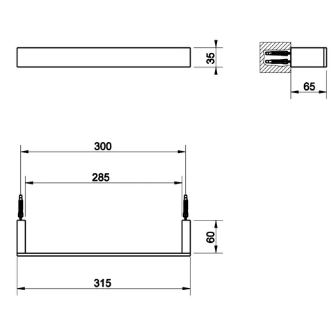 Полотенцедержатель, Gessi, Rettangolo, шгв 315*65*35, цвет-Black Metal Brushed PVD — изображение 1