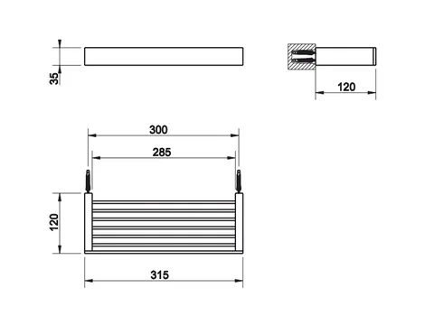 Полка, Gessi, Rettangolo, шгв 300*120*35, цвет-Finox — изображение 1