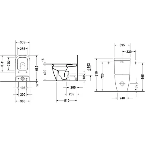 Унитаз напольный, Duravit, Happy D.2, шгв 365*630*415, цвет-белый — изображение 1