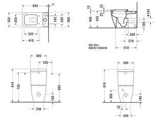 Унитаз, Duravit, Happy D.2, напольный, шгв 365*630*415, HygieneGlaze, цвет-белый — изображение 1