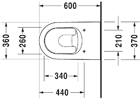 Унитаз, Duravit, ME by Starck, приставной, шгв 370*600*400, белый — изображение 2