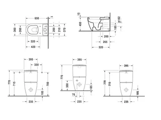Унитаз, Duravit, ME by Starck, напольный, шгв 370*650*400, HygieneGlaze, белый — изображение 1