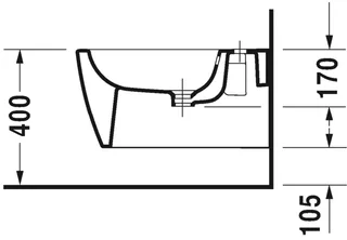 Биде подвесное, Duravit, ME by Starck, шгв 370*570*295, цвет-белый — изображение 2