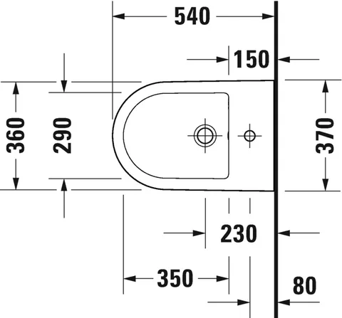 Биде, Duravit, D-Neo, подвесной, шгв 370*540*270, цвет-белый — изображение 1