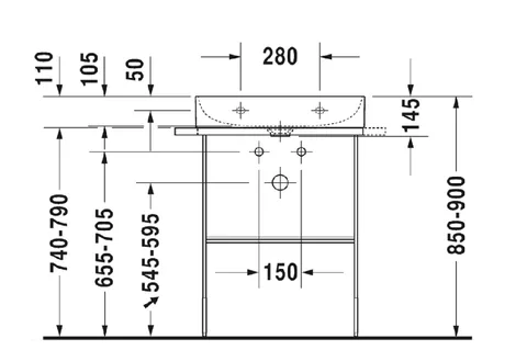Раковина, Duravit, DuraSquare, шг 600*470, цвет-белый — изображение 3