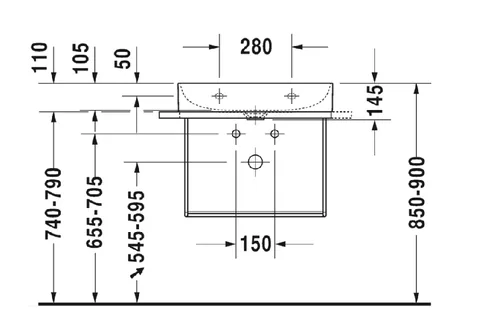 Раковина, Duravit, DuraSquare, шг 600*470, цвет-белый — изображение 4