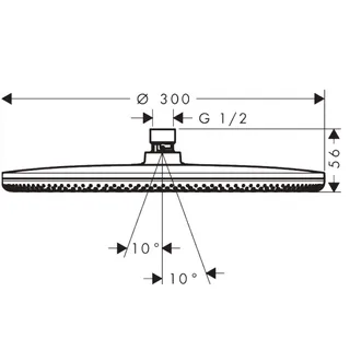 Верхний душ, Hansgrohe, Raindance Alive, 300*300, цвет-золото полированное — изображение 1