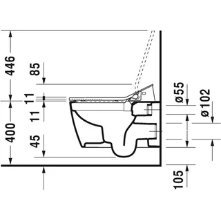 Унитаз, Duravit, ME by Starck, подвесной, шгв 370*570*355, крышка с функцией биде, цвет-белый — изображение 1