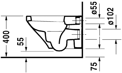 Унитаз, Duravit, Durastyle, подвесной, шгв 370*540*345, цвет-белый — изображение 2