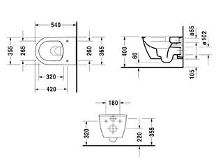 Унитаз подвесной, Duravit, Darling New, шгв 370*540*340, цвет-белый — изображение 1