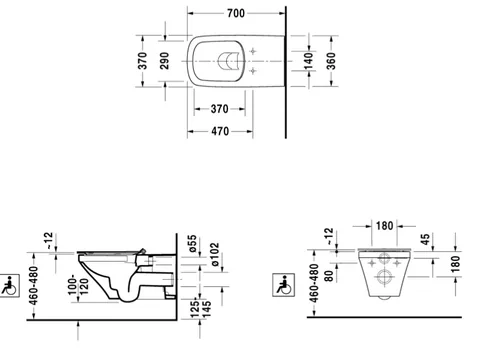 Унитаз, Duravit, Durastyle, подвесной, шг 370*700, цвет-белый — изображение 1