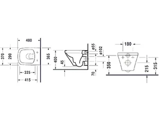 Унитаз подвесной, Duravit, Durastyle, шгв 370*480*400, цвет-белый — изображение 1