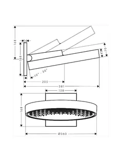 Верхний душ, Hansgrohe, Rainfinity, шгв 360*381*168, цвет-хром — изображение 1