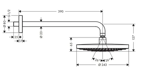 Верхний душ, Hansgrohe, Raindance Select S, 240*240, цвет-белый/хром — изображение 1