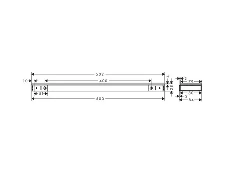 Полка, Hansgrohe, Rainfinity, шгв 500*84*28, цвет-хром — изображение 1
