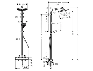 Душевая стойка, Hansgrohe, Crometta S, цвет-хром — изображение 1