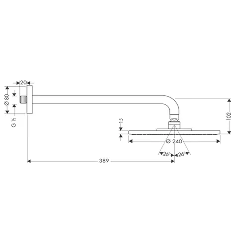 Верхний душ, Hansgrohe, Raindance S, 240*240, цвет-хром — изображение 1