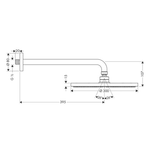 Верхний душ, Hansgrohe, Raindance S, 300*300, цвет-хром — изображение 1