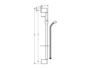 Штанга для душа, Hansgrohe, Unica, 650, цвет-хром — изображение 1