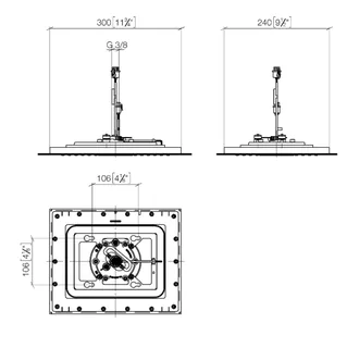 Верхний душ, Dornbracht, Series specific, 300*240, цвет-хром — изображение 1