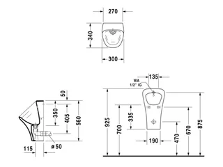 Писсуар, Duravit, Durastyle, шгв 300*340*560, цвет-белый — изображение 1