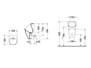 Писсуар, Duravit, ME by Starck, шгв 300*355*585, цвет-белый — изображение 1