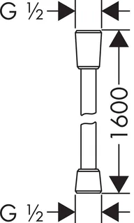 Шланг для душа, Hansgrohe, Isiflex, длина шланга, мм-1600, цвет-шлифованный черный хром — изображение 1