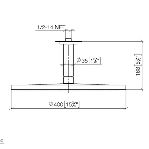 Верхний душ, Dornbracht, Series specific, 400*400, цвет-Brushed bronze PVD — изображение 1
